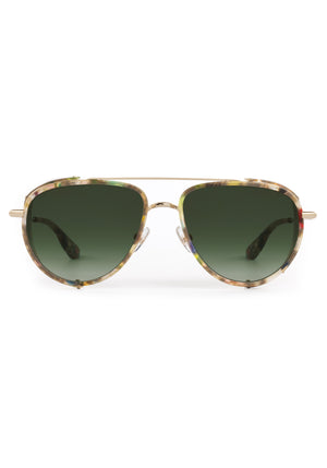 COLEMAN BLINKER | Mosaic 12K Handcrafted, luxury colorful tortoise acetate large aviator KREWE sunglasses with blinkers