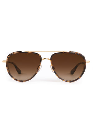 COLEMAN BLINKER | Venezia 18K Handcrafted, luxury brown tortoise acetate large aviator KREWE sunglasses with blinkers