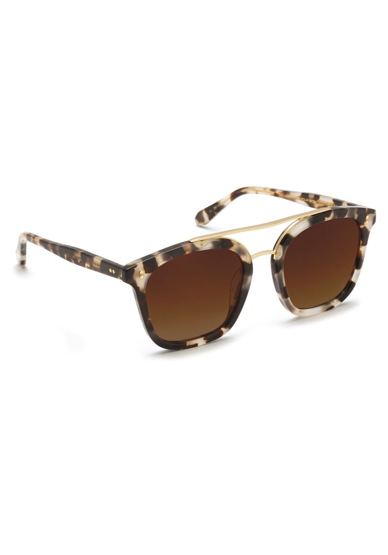 KREWE - COLISEUM | Malt 18K Polarized handcrafted, luxury tortoise shell oversized square sunglasses