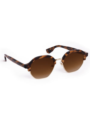 DAKOTA REVIVAL | Venezia 12K Handcrafted, luxury brown tortoise acetate geometric KREWE sunglasses