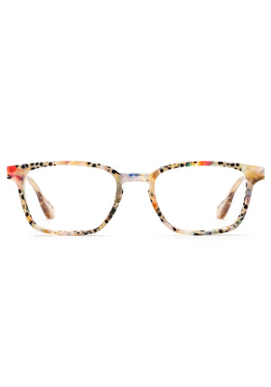 DAWSON | Poppy + Buff Handcrafted, Luxury colorful and crystal temples Acetate Eyeglasses