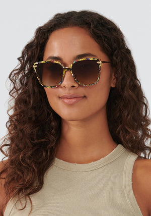 DEDE NYLON | Canary 18K Handcrafted, luxury yellow, multicolored acetate KREWE sunglasses womens model | Model: Meli