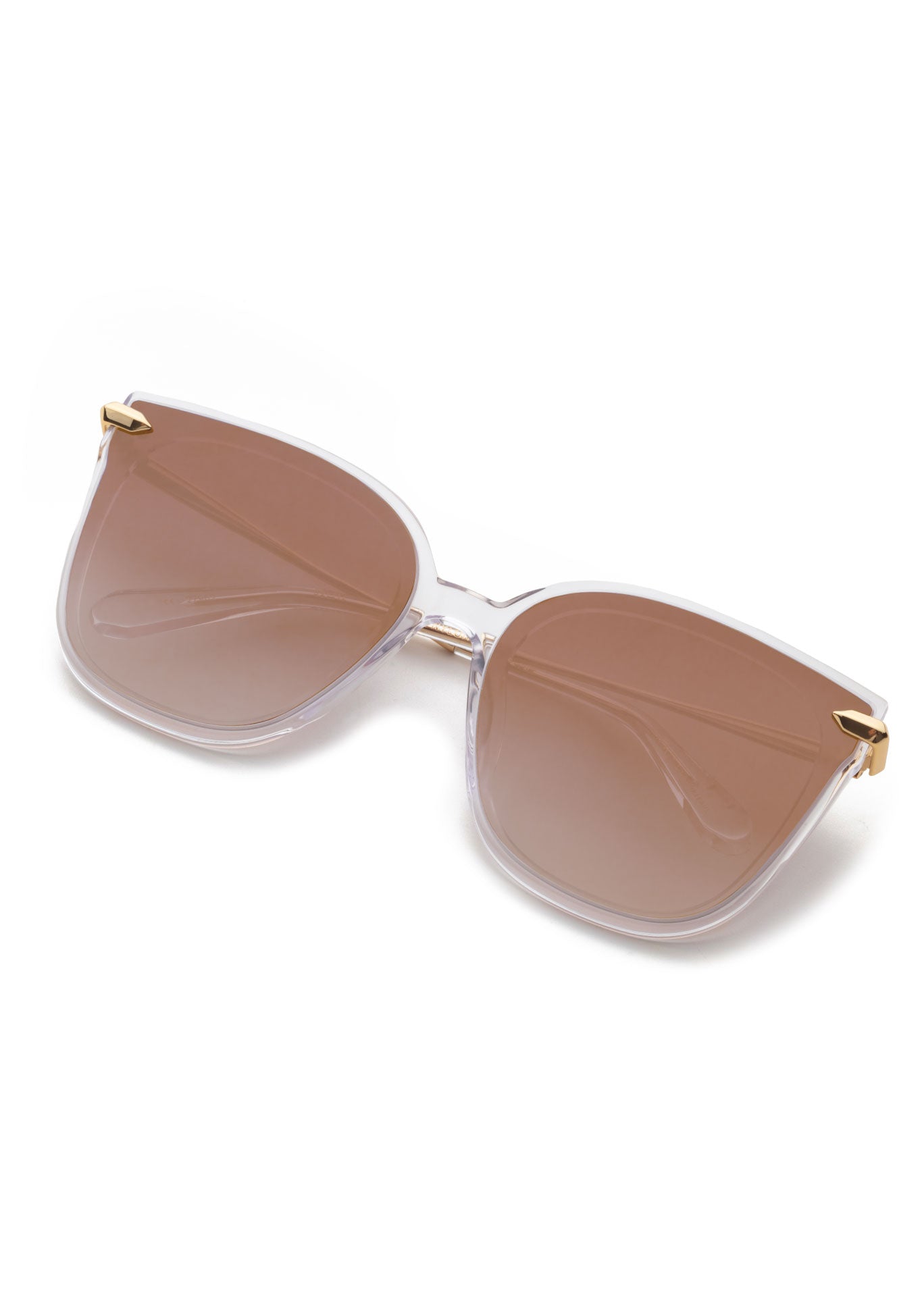 KREWE SUNGLASSES - DEDE NYLON | Crystal 18K Mirrored handcrafted, luxury clear acetate nylon sunglasses