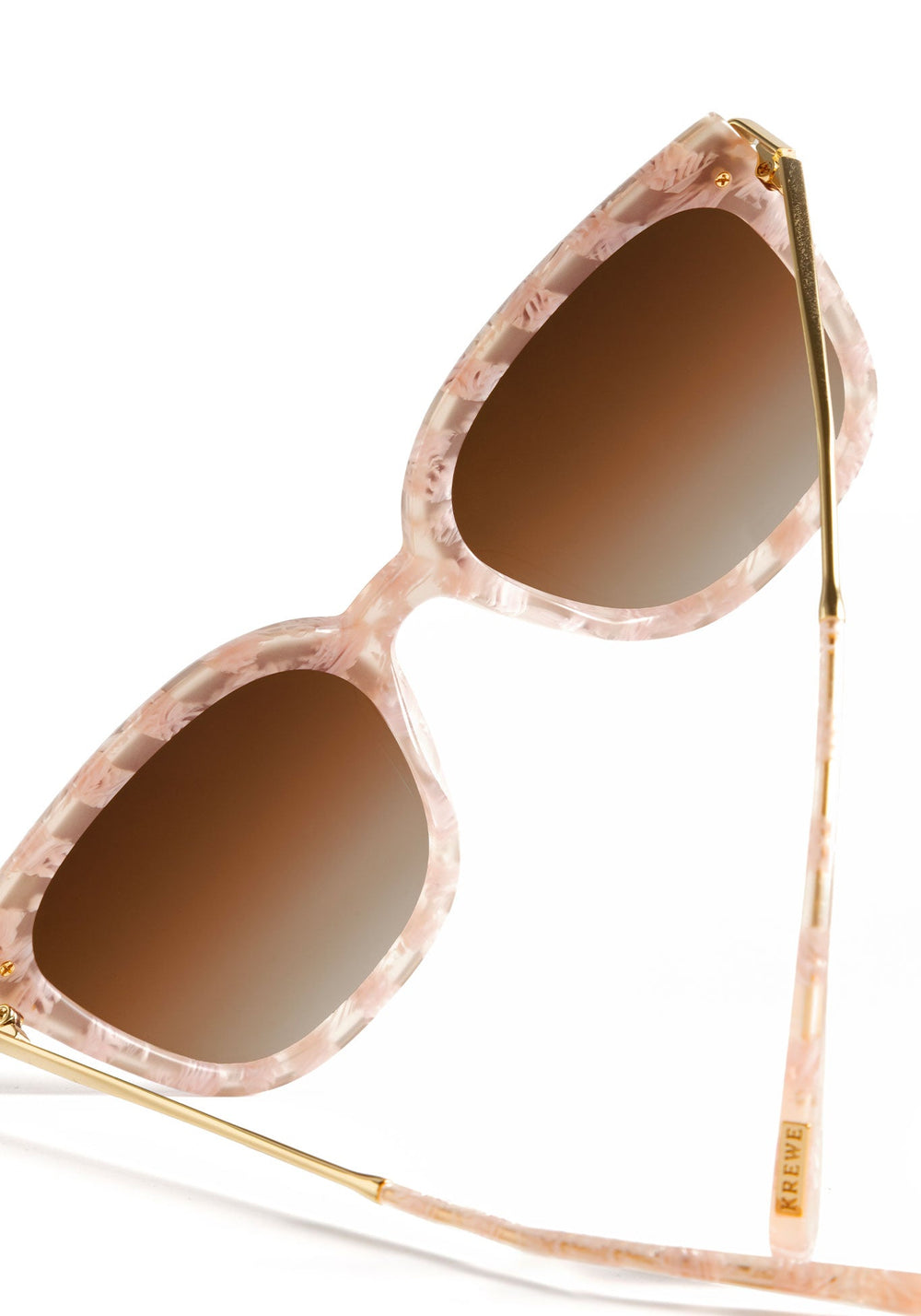 KREWE SUNGLASSES - DEDE NYLON | Plaid 18K handcrafted pink checkered acetate nylon sunglasses womens model