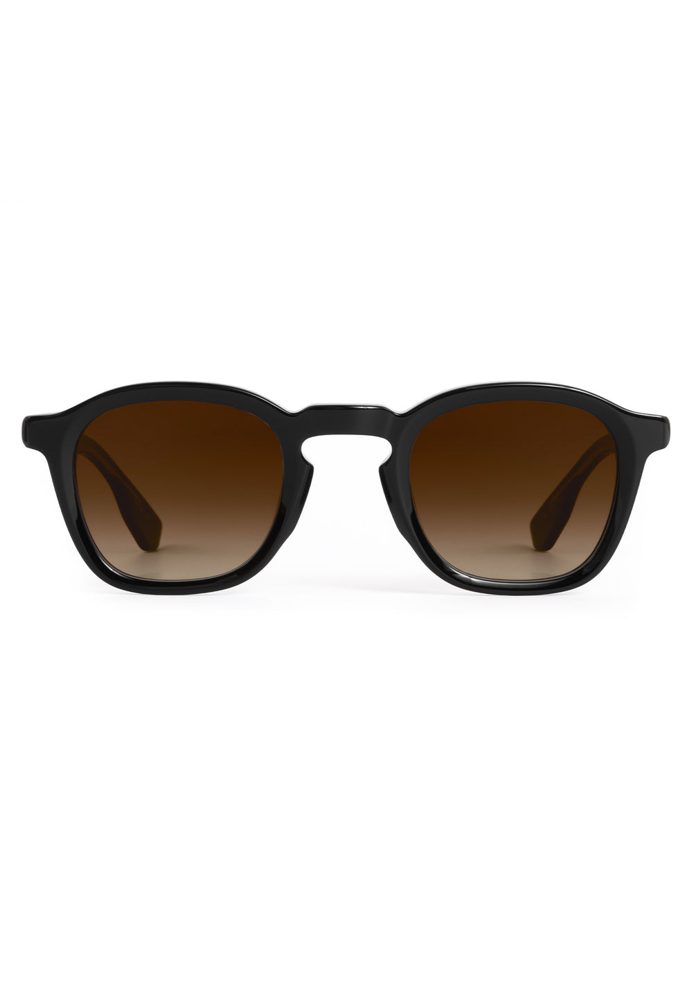 DYLAN | Black + Black Tea Handcrafted, luxury black acetate square classic KREWE sunglasses