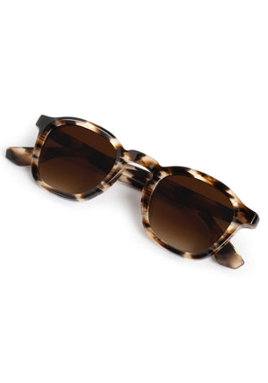 DYLAN | Blonde Venezia Handcrafted, luxury brown tortoise acetate square classic KREWE sunglasses