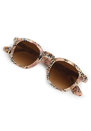 DYLAN | Pink Poppy Handcrafted, luxury speckled multicolored acetate square classic KREWE sunglasses