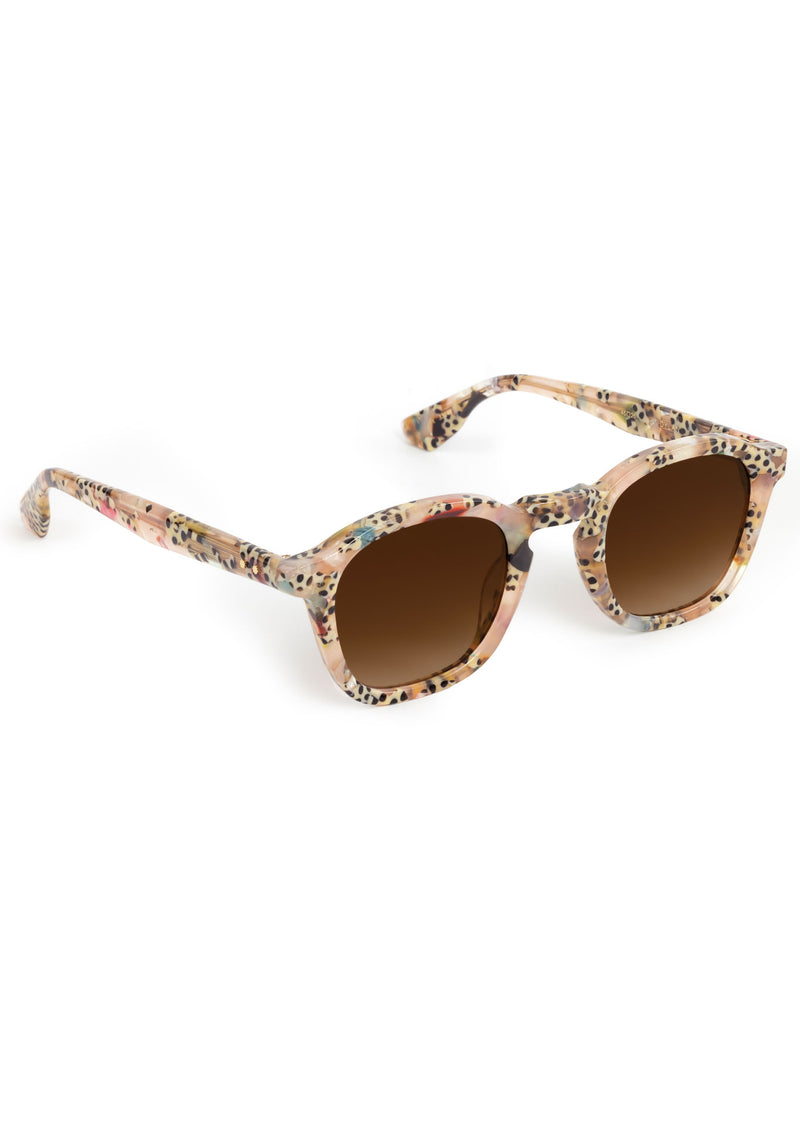 DYLAN | Pink Poppy Handcrafted, luxury speckled multicolored acetate square classic KREWE sunglasses