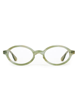 EDIE | Selene Handcrafted, luxury green  tortoise acetate small round oval KREWE eyeglasses 