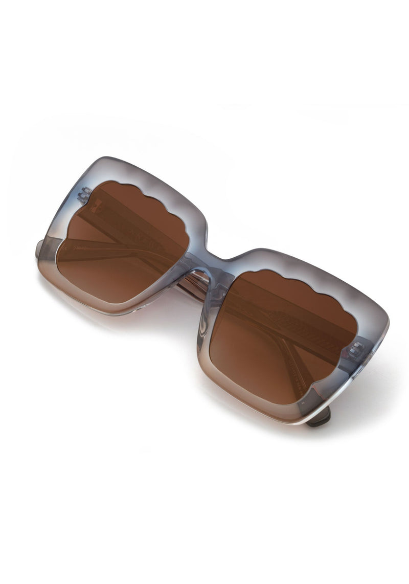 KREWE SUNGLASSES - ELIZABETH | Oolong handcrafted, luxury purple scalloped acetate sunglasses