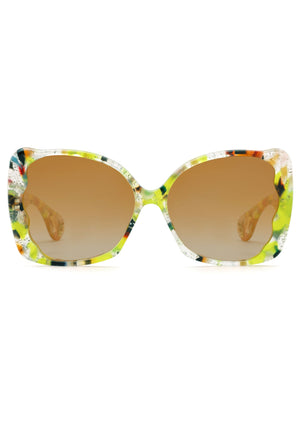 ELTON | Revelry Mirror Vanity Handcrafted, luxury multicolored oversized Mardi Gras acetate KREWE sunglasses 