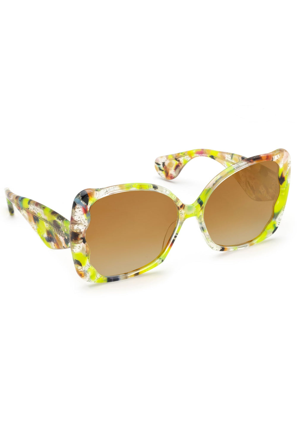 ELTON | Revelry Mirror Vanity Handcrafted, luxury multicolored oversized Mardi Gras acetate KREWE sunglasses
