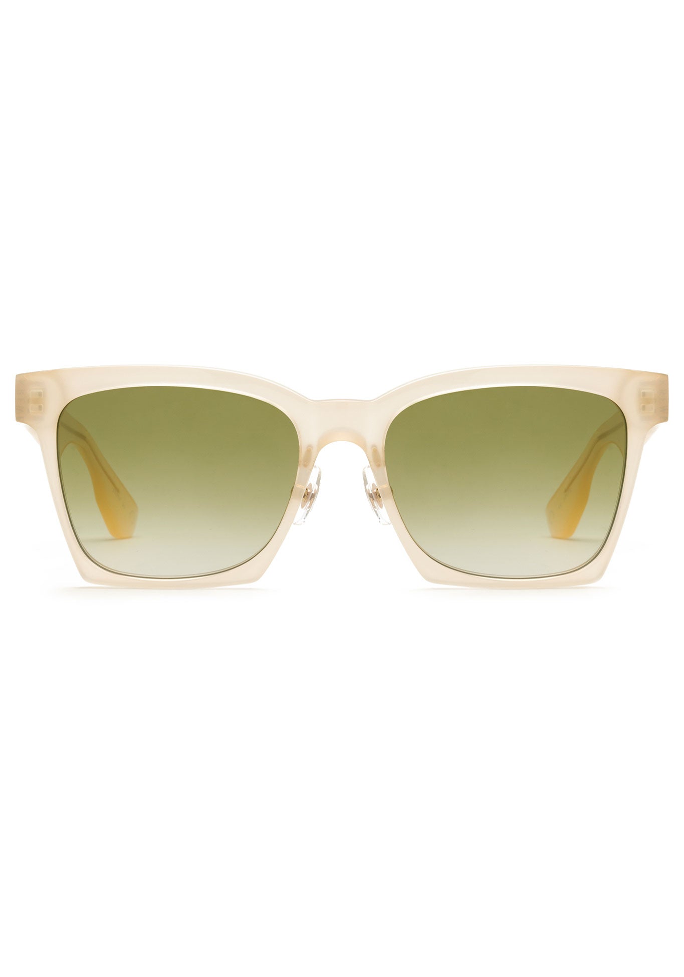 KREWE EYEGLASSES - FOSTER | Blonde + Custom Vanity Tint Handcrafted, luxury oversized glasses with custom green gradient tinted lenses