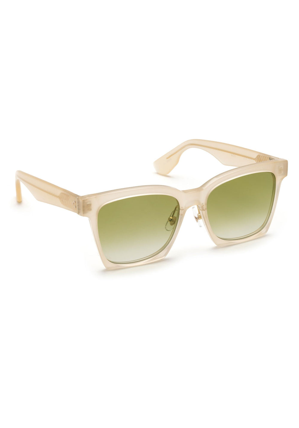 KREWE EYEGLASSES - FOSTER | Blonde + Custom Vanity Tint Handcrafted, luxury oversized glasses with custom green gradient tinted lenses