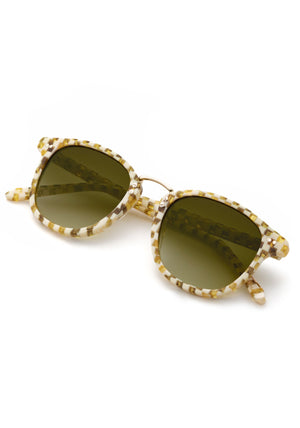 FRANKLIN | Yuzu 12K Handcrafted, luxury yellow checkered acetate KREWE sunglasses