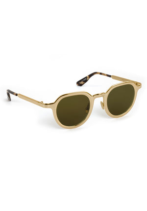 GALVAN| Handcrafted, luxury matte and gold chrome acetate medium sized geometric KREWE sunglasses