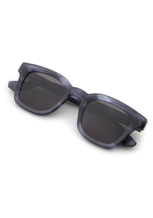 HARRISON | Matte Denim Handcrafted, matte dark blue navy acetate square KREWE sunglasses