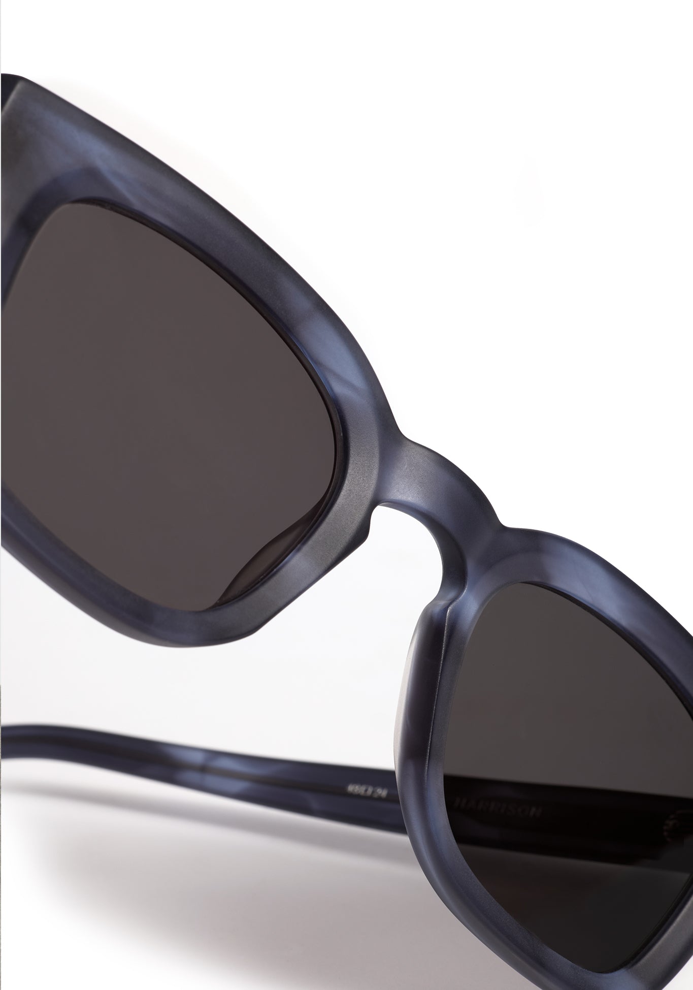 HARRISON | Matte Denim Handcrafted, matte dark blue navy acetate square KREWE sunglasses