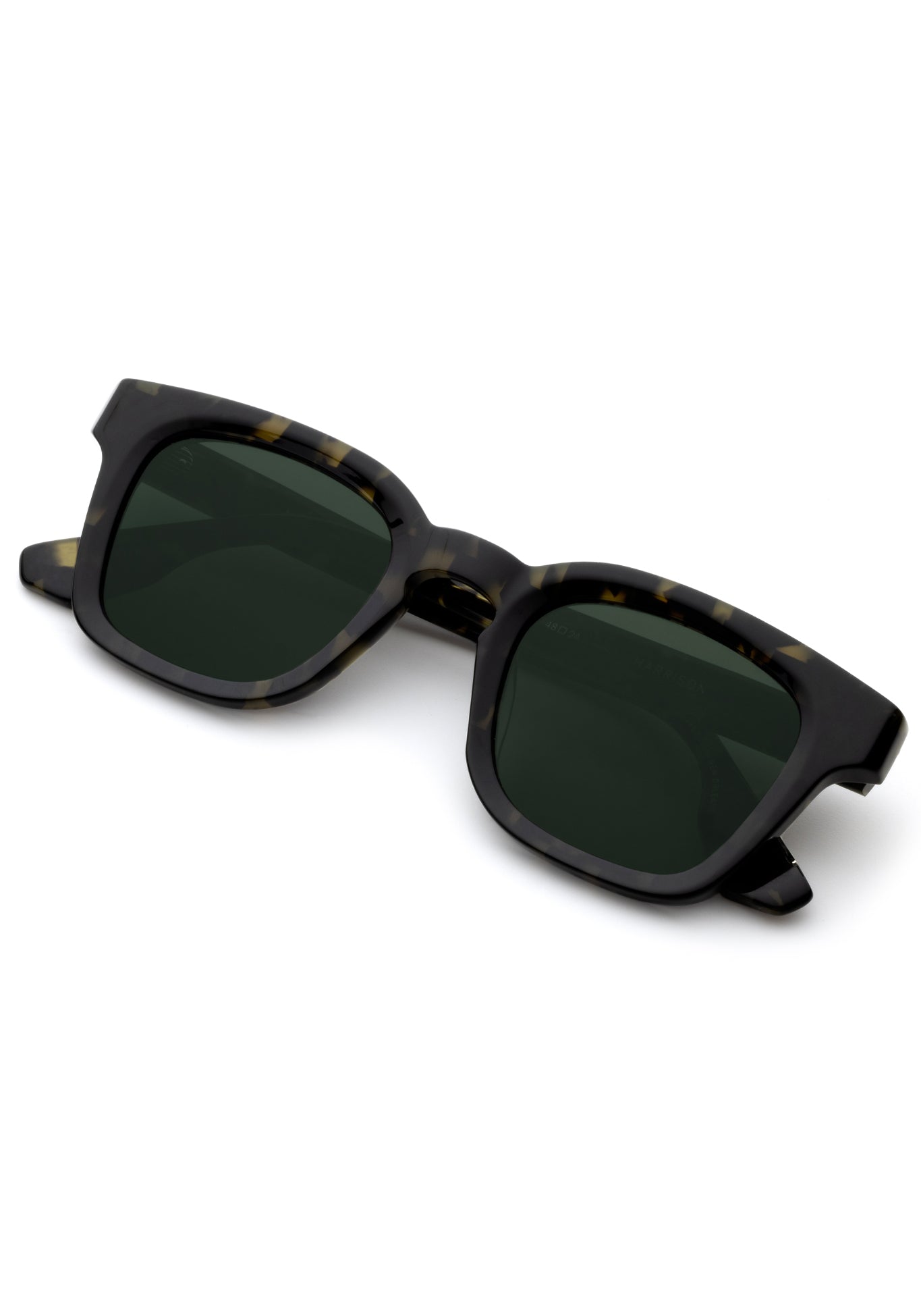 HARRISON | Tortuga Noir Handcrafted, dark brown and black acetate square KREWE sunglasses