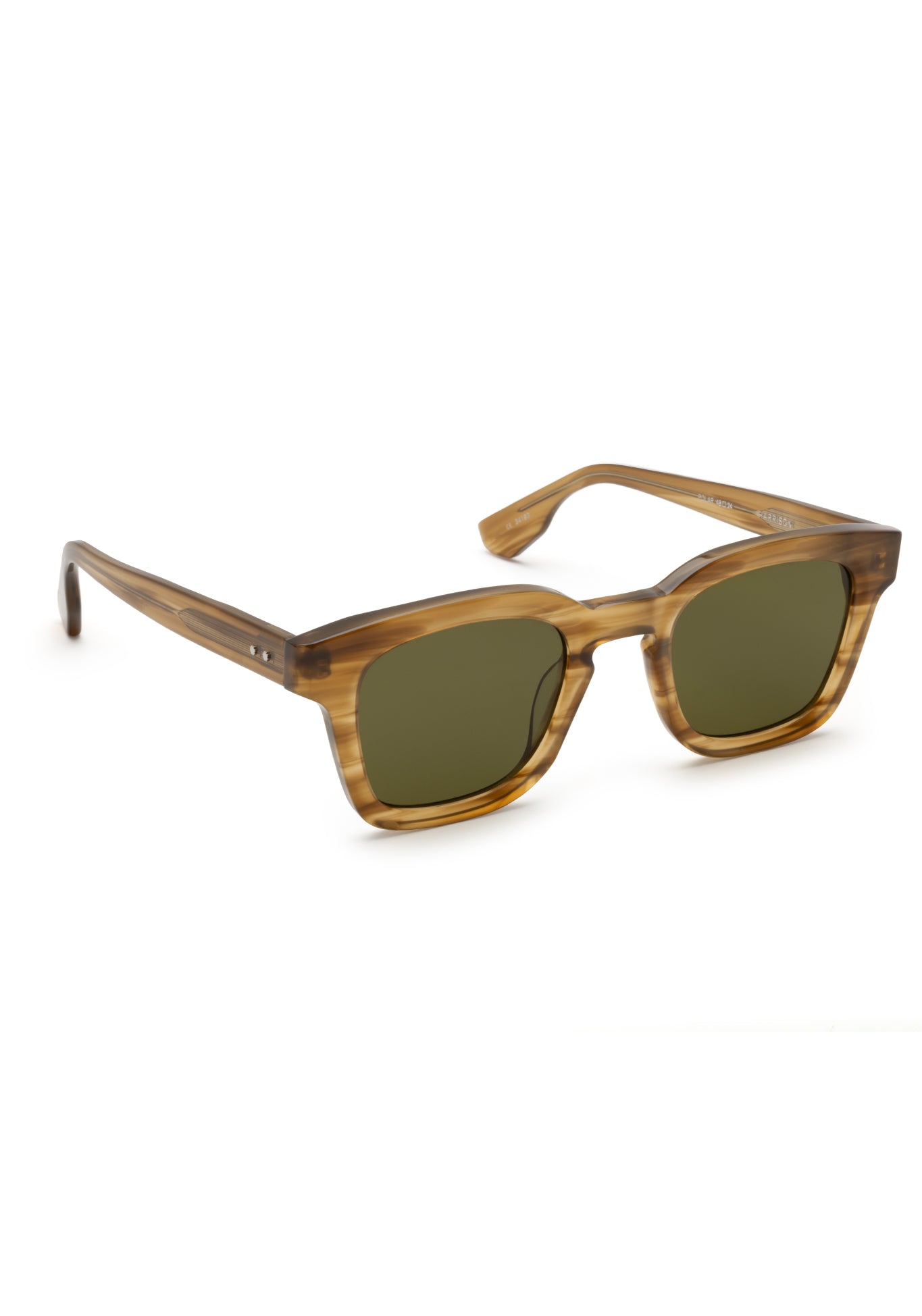 HARRISON | Umber Polarized Handcrafted, tan acetate square KREWE sunglasses