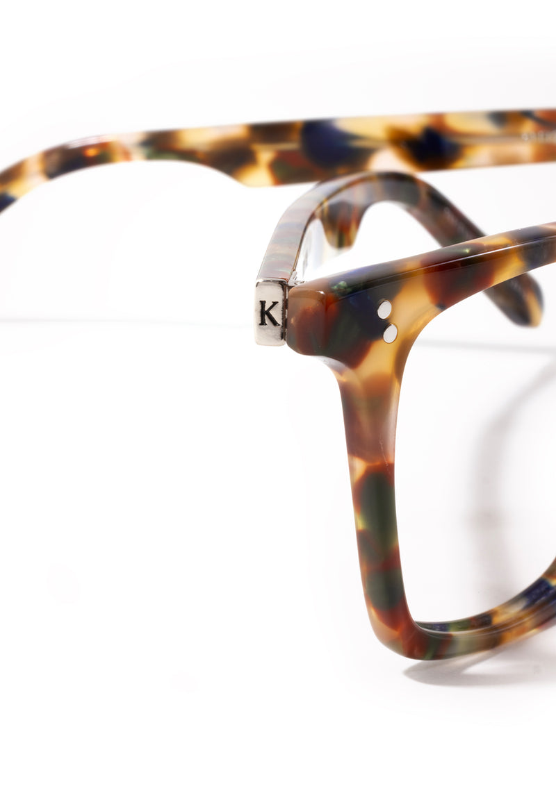 HOWARD | Tuscan Tort Handcrafted, luxury multicolored tortoise acetate rectangular KREWE eyeglasses womens model