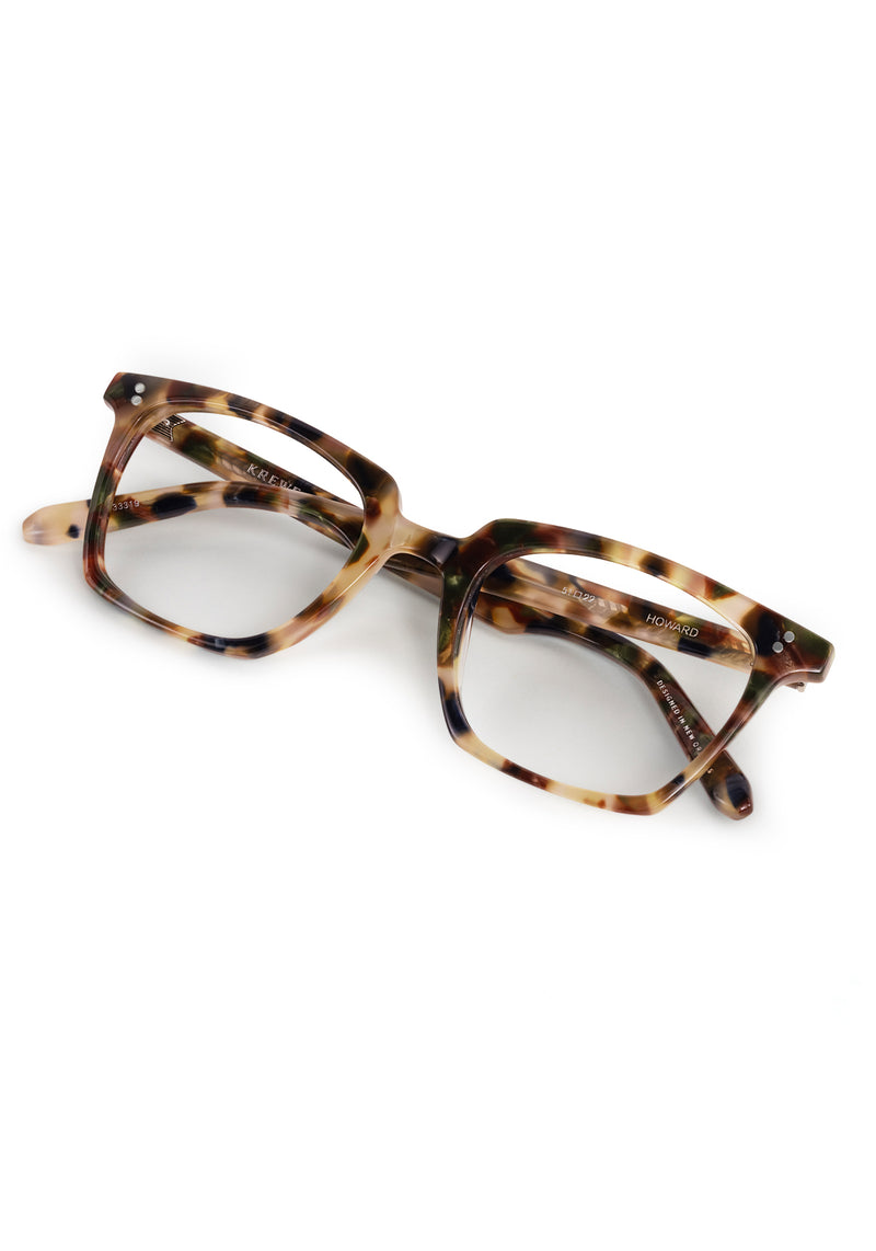 HOWARD | Tuscan Tort Handcrafted, luxury multicolored tortoise acetate rectangular KREWE eyeglasses