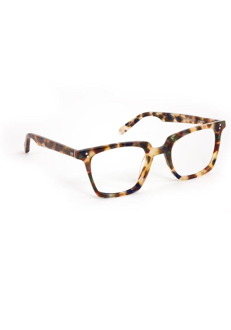 HOWARD | Tuscan Tort Handcrafted, luxury multicolored tortoise acetate rectangular KREWE eyeglasses