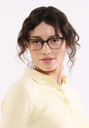 KREWE HOWARD (49) | Green Tea Handcrafted, Luxury, Designer Green and Blue Acetate Eyeglasses womens model | Model: Ione