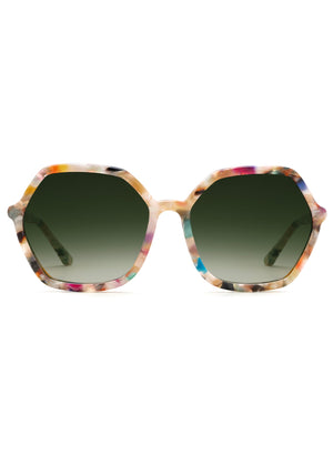 JACKIE | Gelato Handcrafted, luxury multicolored acetate oversized geometric round KREWE sunglasses