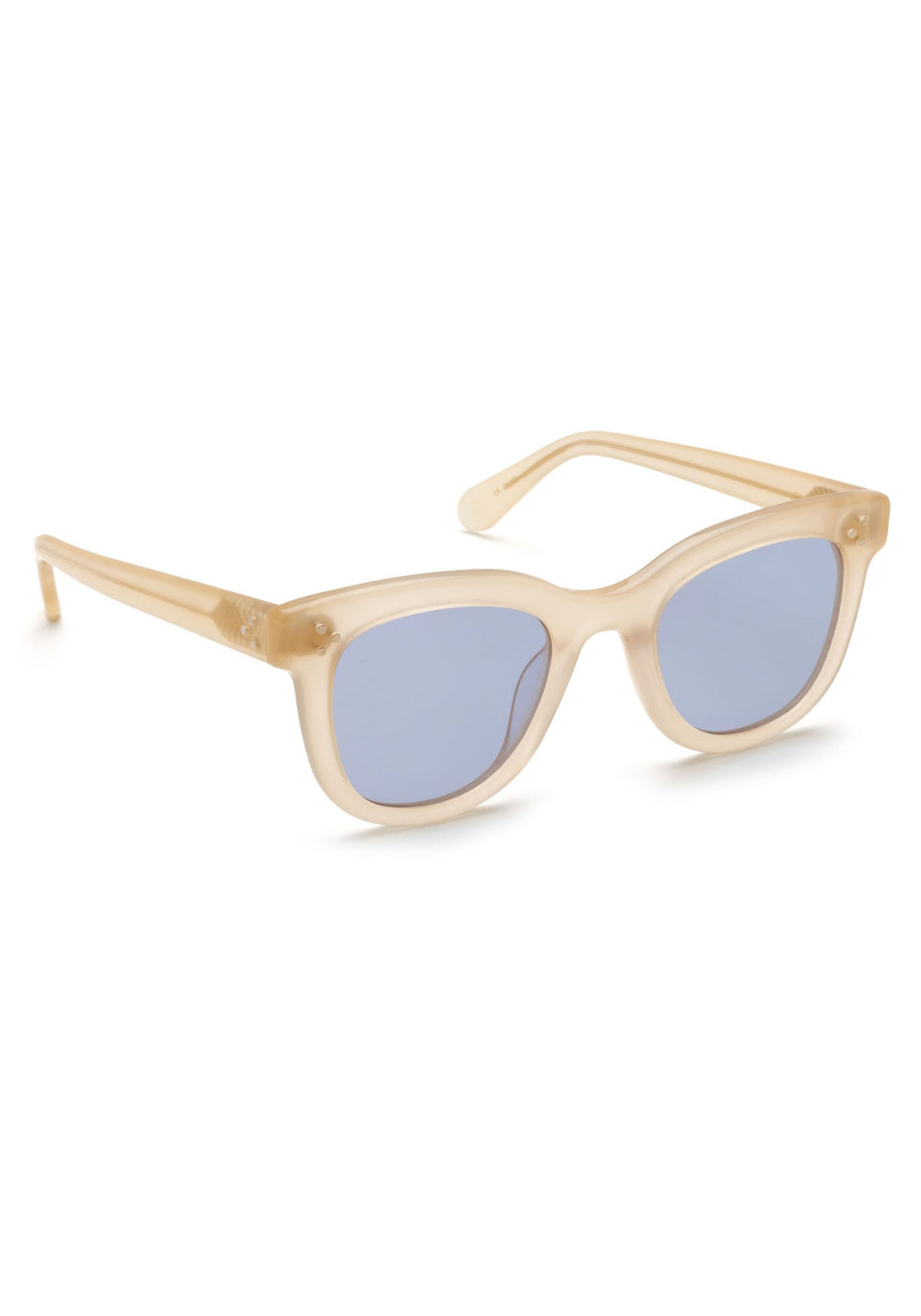 KREWE SUNGLASSES - JENA | Blonde + Custom Vanity Tint handcrafted, luxury blonde oversized sunglasses with custom blue tinted lenses