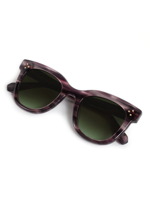 JENA | Lilac Wine Handcrafted, dark purple tortoise rounded square acetate KREWE sunglasses 