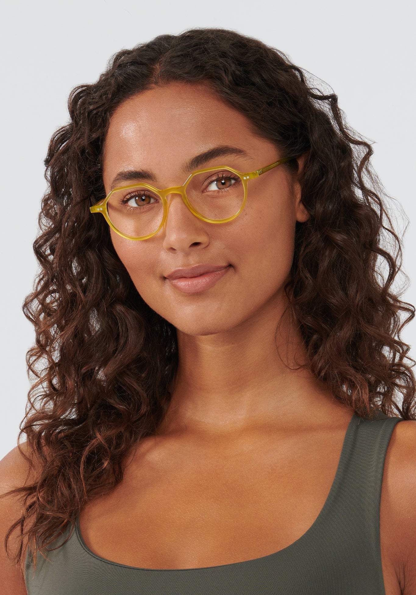 KREWE EYEGLASSES - JOEL | Chartreuse handcrafted, luxury yellow round glasses womens model | Model: Meli