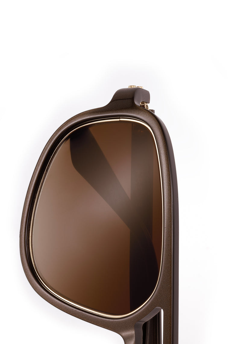 JORDAN | Bronze Metallic + 12K Handcrafted, luxury brown metallic  acetate KREWE aviator sunglasses womens model
