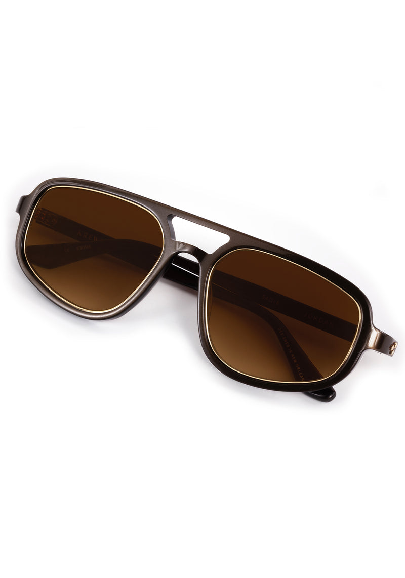 JORDAN | Bronze Metallic + 12K Handcrafted, luxury brown metallic  acetate KREWE aviator sunglasses 