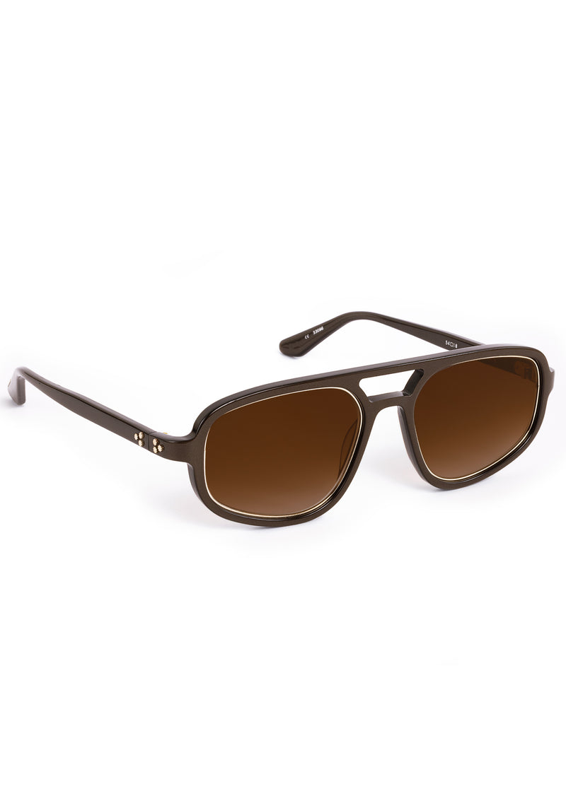 JORDAN | Bronze Metallic + 12K Handcrafted, luxury brown metallic  acetate KREWE aviator sunglasses 