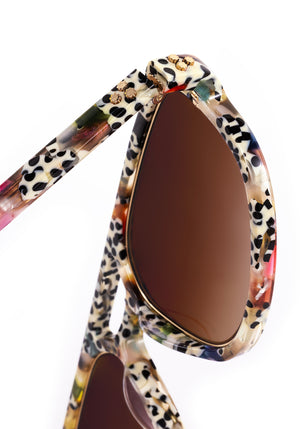 JORDAN | Granita + 18K Mirrored Handcrafted, luxury speckled multicolored acetate KREWE aviator sunglasses womens model