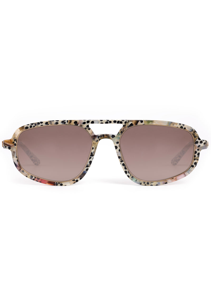 JORDAN | Granita + 18K Mirrored Handcrafted, luxury speckled multicolored acetate KREWE aviator sunglasses 