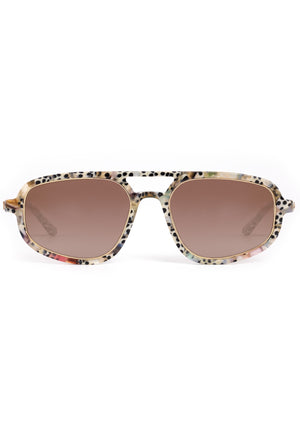 JORDAN | Granita + 18K Mirrored Handcrafted, luxury speckled multicolored acetate KREWE aviator sunglasses 