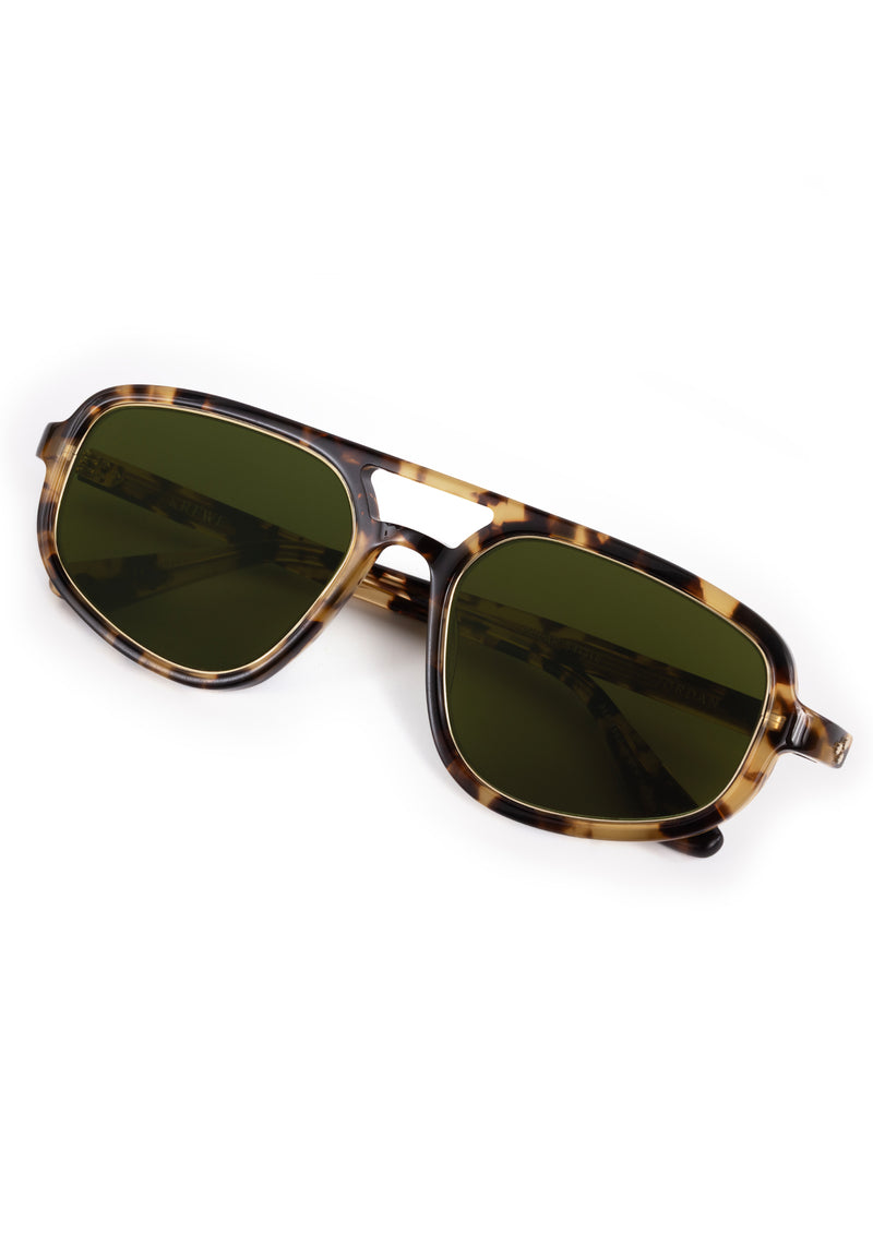 JORDAN | Nikko Tortoise + 12K Polarized Handcrafted, luxury brown tortoise acetate KREWE aviator sunglasses 