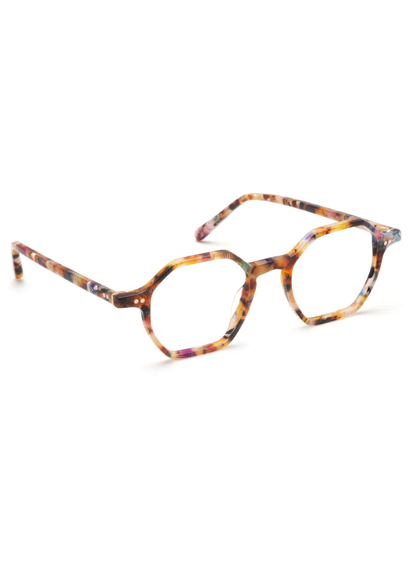 KREWE - JULIEN | Capri handcrafted, luxury colorful tortoise octagonal eyeglasses