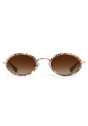 KATE | 18K + Granita Handcrafted, luxury speckled multicolored acetate and stainless steel small oval KREWE sunglasses 