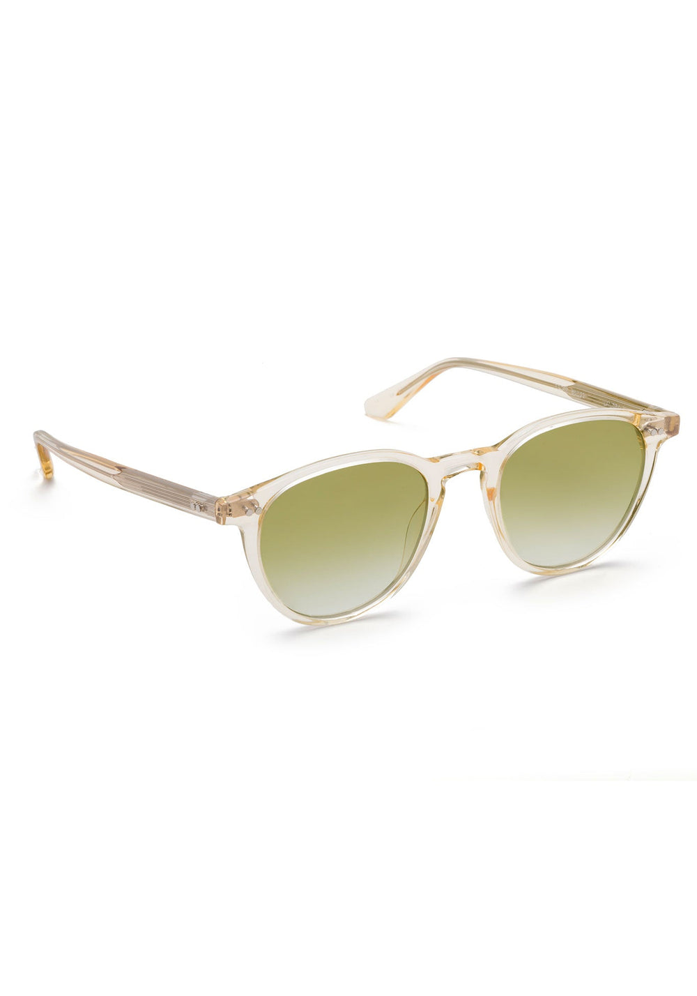 KREWE SUNGLASSEES - LANDRY | Haze + Custom Vanity Tint handcrafted, luxury yellow sunglasses with custom green gradient tinted lenses