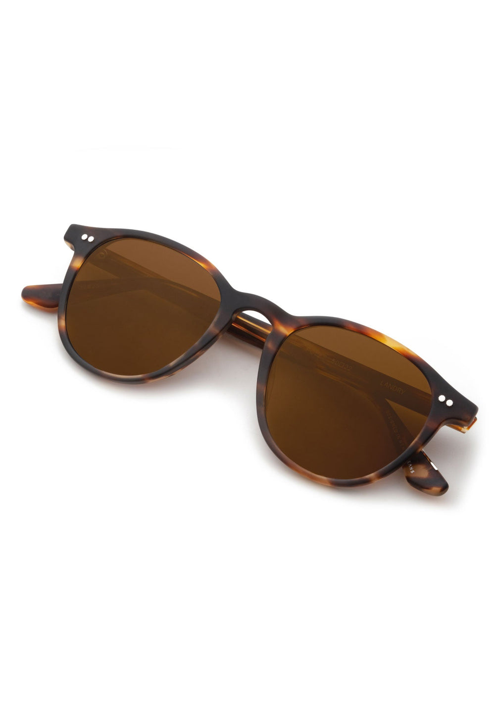 KREWE SUNGLASSES - LANDRY | Matte Hickory Polarized handcrafted, luxury round brown acetate polarized sunglasses