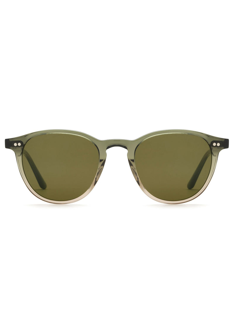 KREWE SUNGLASSES - LANDRY | Verde handcrafted, luxury green acetate round sunglasses