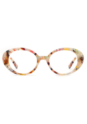 LAUREL | Gelato Handcrafted, luxury multicolored acetate round oval KREWE eyeglasses