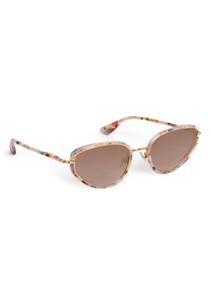 LEAH | 18K + Gelato Mirrored Handcrafted, luxury multicolored tortoise acetate and stainless steel cat-eye KREWE sunglasses 