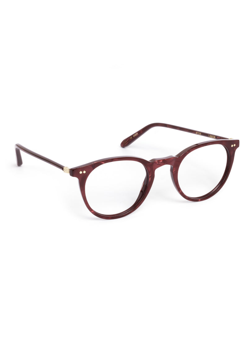 LISBON | Bordeaux Handcrafted, luxury burgundy tortoise small round KREWE eyeglasses