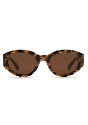 LUCY | Venezia Handcrafted, luxury dark brown tortoise acetate medium sized oval wrap KREWE sunglasses