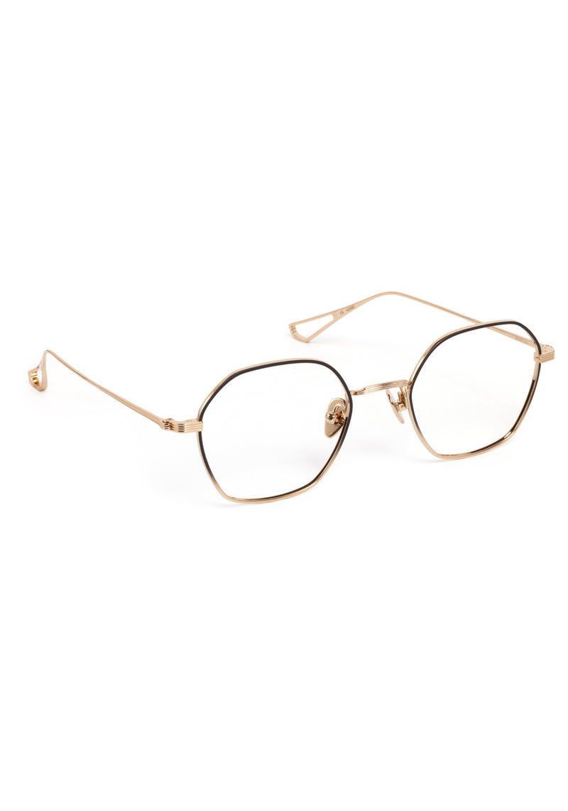 MARCEL | 18K Matte Black Fade Titanium handcrafted, luxury 18K black gold metal round KREWE eyeglasses