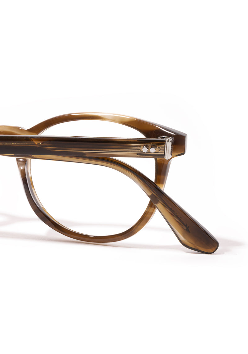 MARENGO | Kombu Handcrafted luxury brown tortoise acetate small round KREWE eyeglasses womens model
